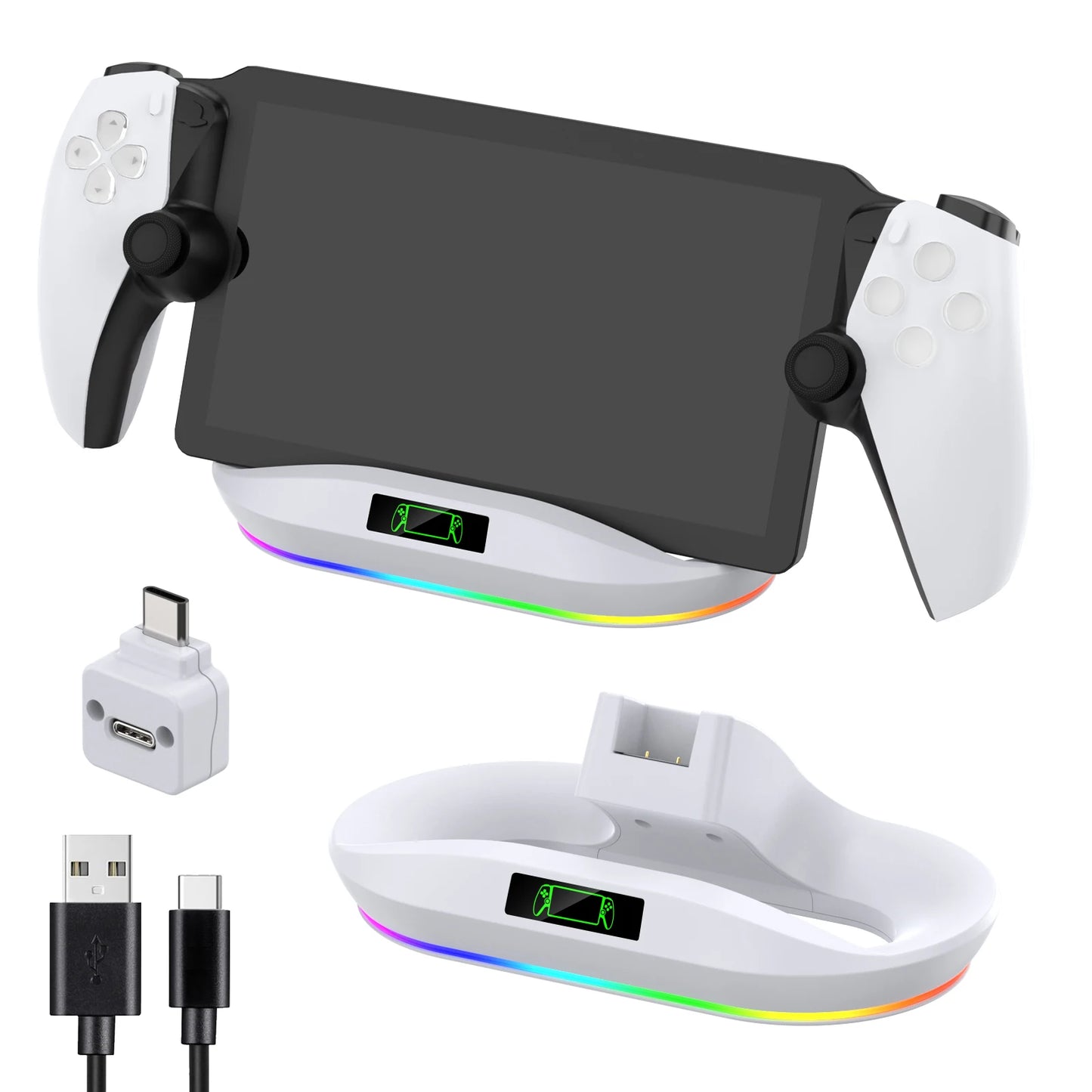 OIVO Charging Dock Station for PlayStation Portal - Charger Stand with 9 Lighting Effects, Handheld Stand Holder for PS Portal