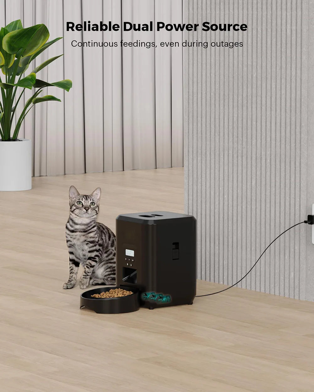 Smart Pet Feeder - Automatic Cat & Dog Food Dispenser with Timed and Quantitative Feeding, Slow Food Machine with Integrated Bowl