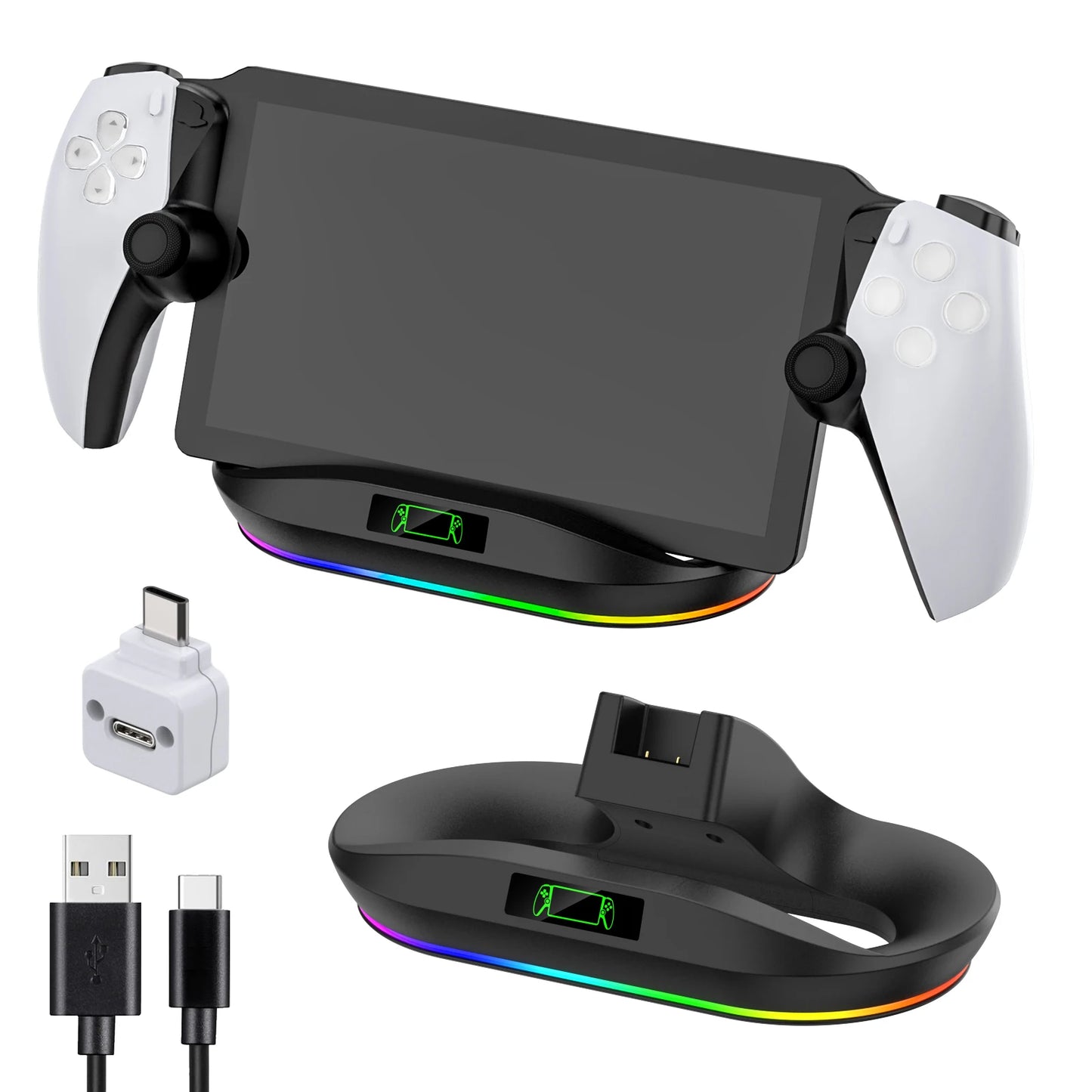 OIVO Charging Dock Station for PlayStation Portal - Charger Stand with 9 Lighting Effects, Handheld Stand Holder for PS Portal