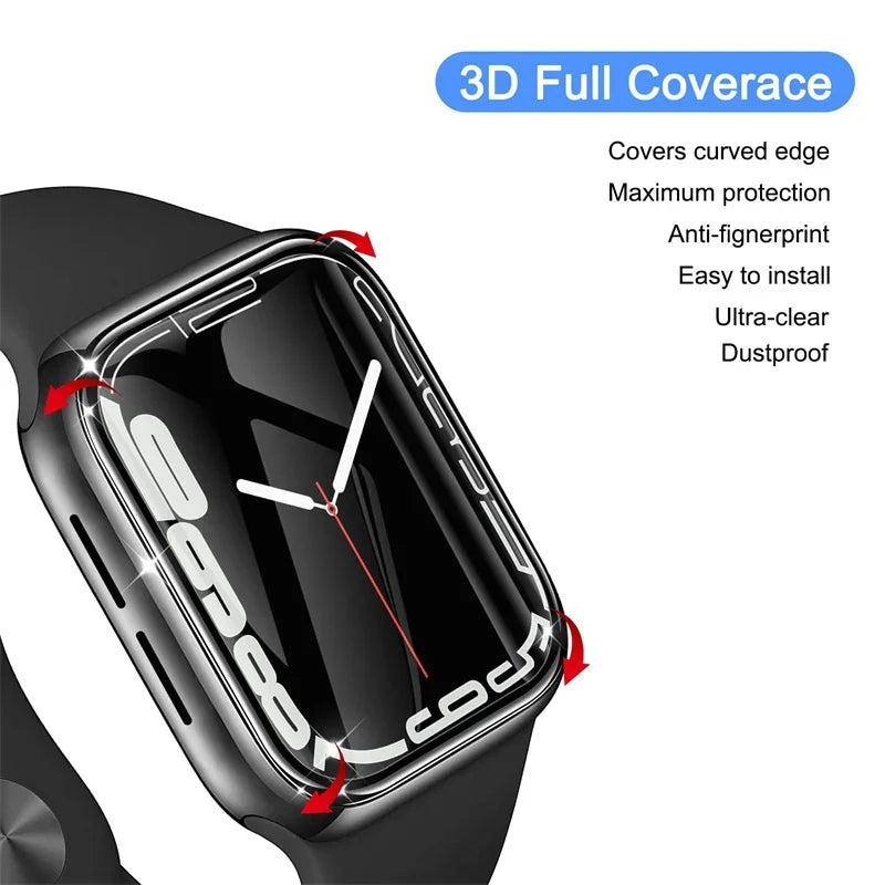 3D Screen Protector Film for Apple Watch Series 9/8/7/6/5/4/SE/Ultra 2 - Compatible with 49mm, 45mm, 44mm, 41mm, and 40mm Models (Not Tempered Glass)