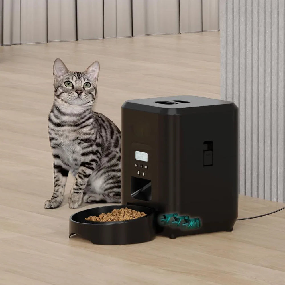 Smart Pet Feeder - Automatic Cat & Dog Food Dispenser with Timed and Quantitative Feeding, Slow Food Machine with Integrated Bowl