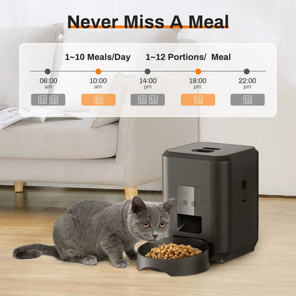 Smart Pet Feeder - Automatic Cat & Dog Food Dispenser with Timed and Quantitative Feeding, Slow Food Machine with Integrated Bowl