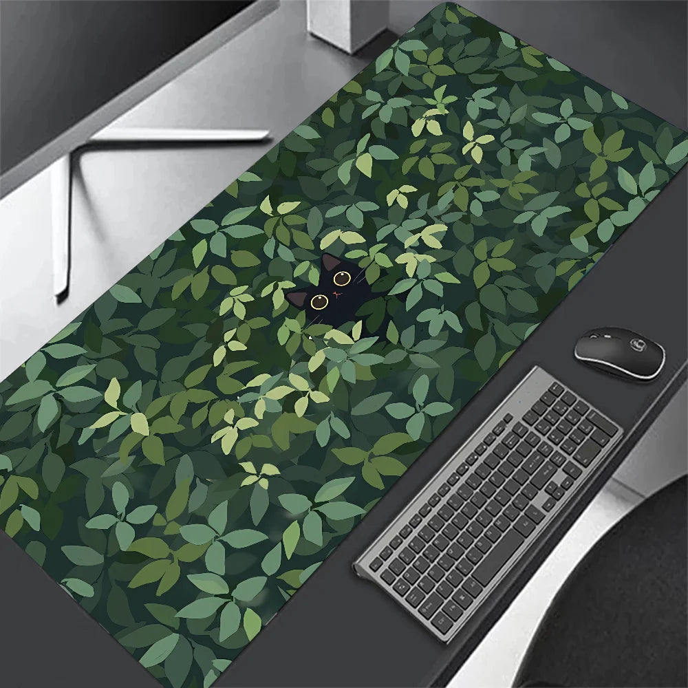 Black Cat Clouds Mouse Pad