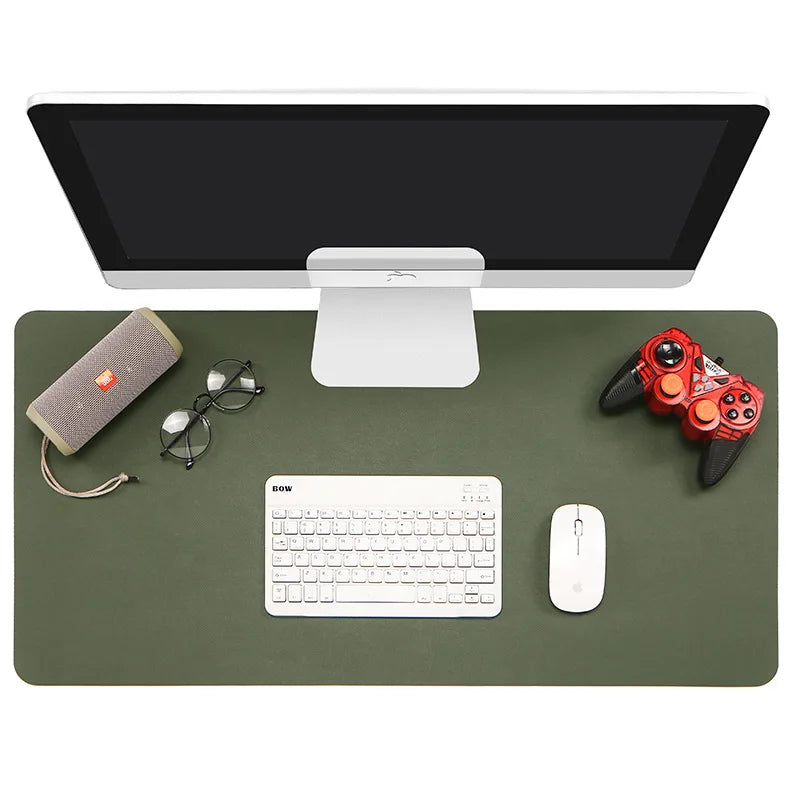 1 Pcs Large Size 60x30cm PU Leather Desk Protector Mat - Waterproof Mouse Pad & Desktop Keyboard Pad