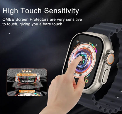 3D Screen Protector Film for Apple Watch Series 9/8/7/6/5/4/SE/Ultra 2 - Compatible with 49mm, 45mm, 44mm, 41mm, and 40mm Models (Not Tempered Glass)