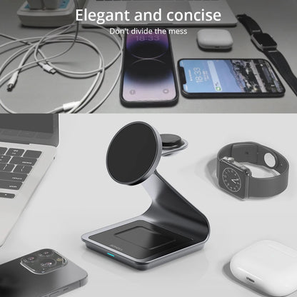 3-in-1 Magnetic Wireless Charger - 30W Charging Station for iPhone 15/14/13/12 Pro Max, Apple Watch, and AirPods Pro