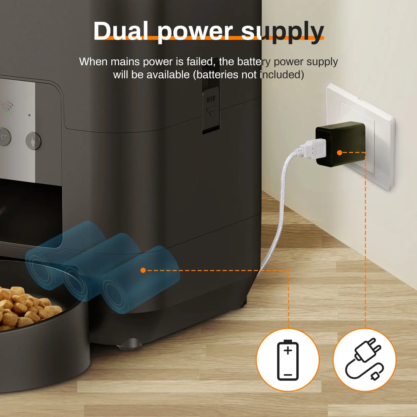 Smart Pet Feeder - Automatic Cat & Dog Food Dispenser with Timed and Quantitative Feeding, Slow Food Machine with Integrated Bowl