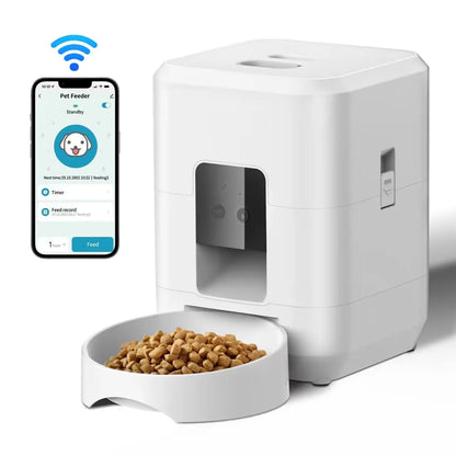 Smart Pet Feeder - Automatic Cat & Dog Food Dispenser with Timed and Quantitative Feeding, Slow Food Machine with Integrated Bowl