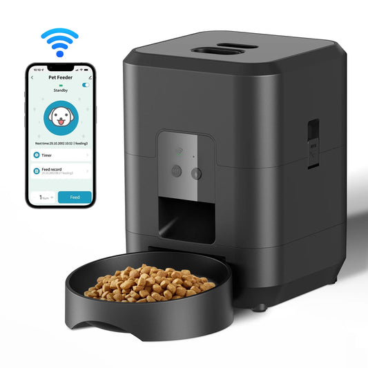 Smart Pet Feeder - Automatic Cat & Dog Food Dispenser with Timed and Quantitative Feeding, Slow Food Machine with Integrated Bowl