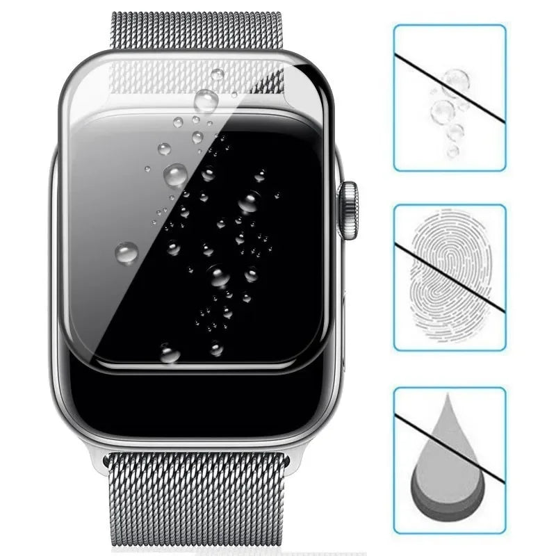 3D Screen Protector Film for Apple Watch Series 9/8/7/6/5/4/SE/Ultra 2 - Compatible with 49mm, 45mm, 44mm, 41mm, and 40mm Models (Not Tempered Glass)