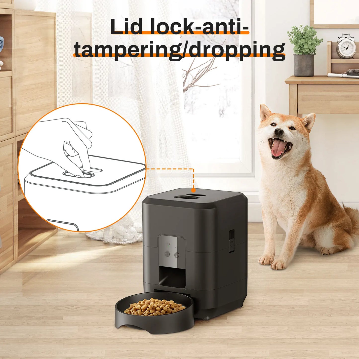 Smart Pet Feeder - Automatic Cat & Dog Food Dispenser with Timed and Quantitative Feeding, Slow Food Machine with Integrated Bowl